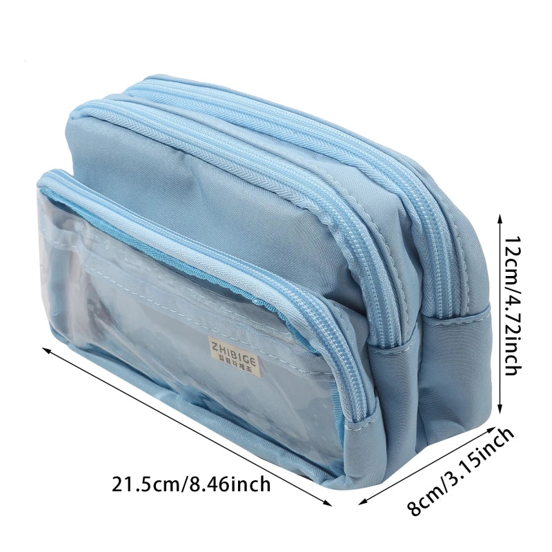 Chic Einfarbig Bleistift Fall Koreanische Einfachheit Transparent Stift Tasche Große Kapazität Organizer Tasche Schule Liefert Schreibwaren tasche.