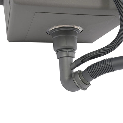 Edelstahlspüle, 45 x 50 cm, moderne Küchenspüle, Küchenspüle mit Abflussrohr, X-förmige Wassergleitungsleitung