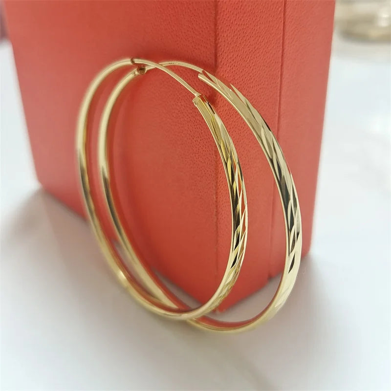 Senlissi - 925 Sterling Silver Hoop Earrings For Women 18K Gold Plated Jewelry Dazzling Women's Hoops Earrings Christmas Gifts