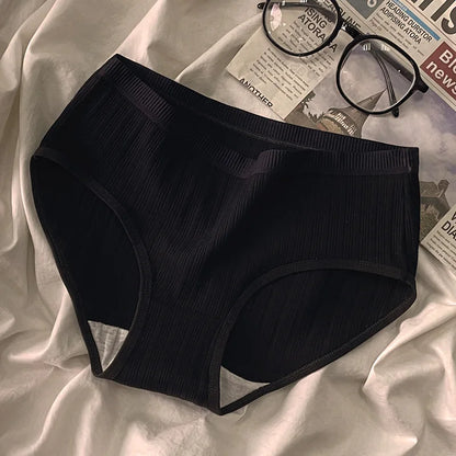 3PCS/Set Sports Style Cotton Women's Panties Girls' Underwear Breathable Mid Waist Shorts Sexy Lingerie Plus Size Solid Briefs.