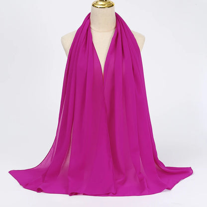 Muslim Chiffon Hijab Scarf Women Long Solid Color Head Wrap For Women Hijabs Scarves Ladies Muslim Veil Jersey Hijabs