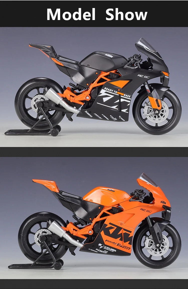 Welly 1:12 KTM RC 8C Alloy Road Racing Motorcycle Model Diecast Metal Street Sports Cross-country Motorcycle Model Children Gift.