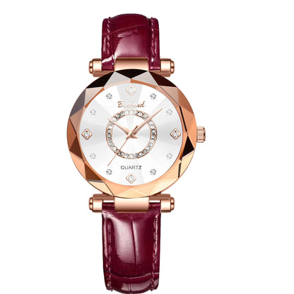 BINBONDN10 Women's Watches Elegant Fashion Original Quartz Watch for Lady Heart of the Ocean Design Waterproof Luminous Diamond