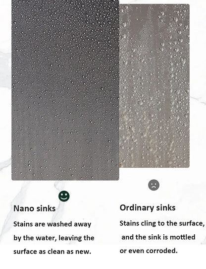 Japanese 3D Flat Large Single Slot Little millet grain Nano 304 Stainless Steel Kitchen Sink Wash Basin Dish Basin for Household