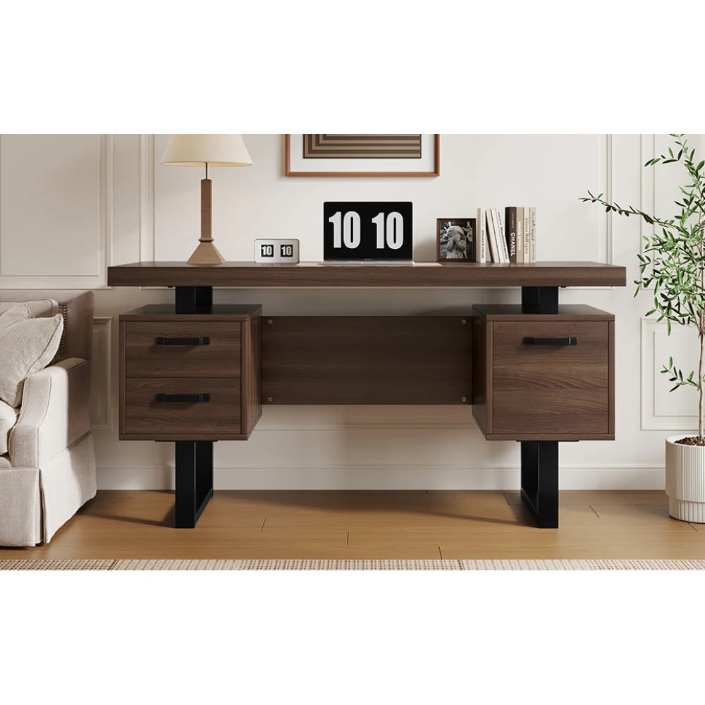 Moderner Schreibtisch mit integriertem MDF-Desktop, geräuschloser Schublade, ideal für Heimbüro und Arbeitszimmer, praktischer Arbeitsplatz