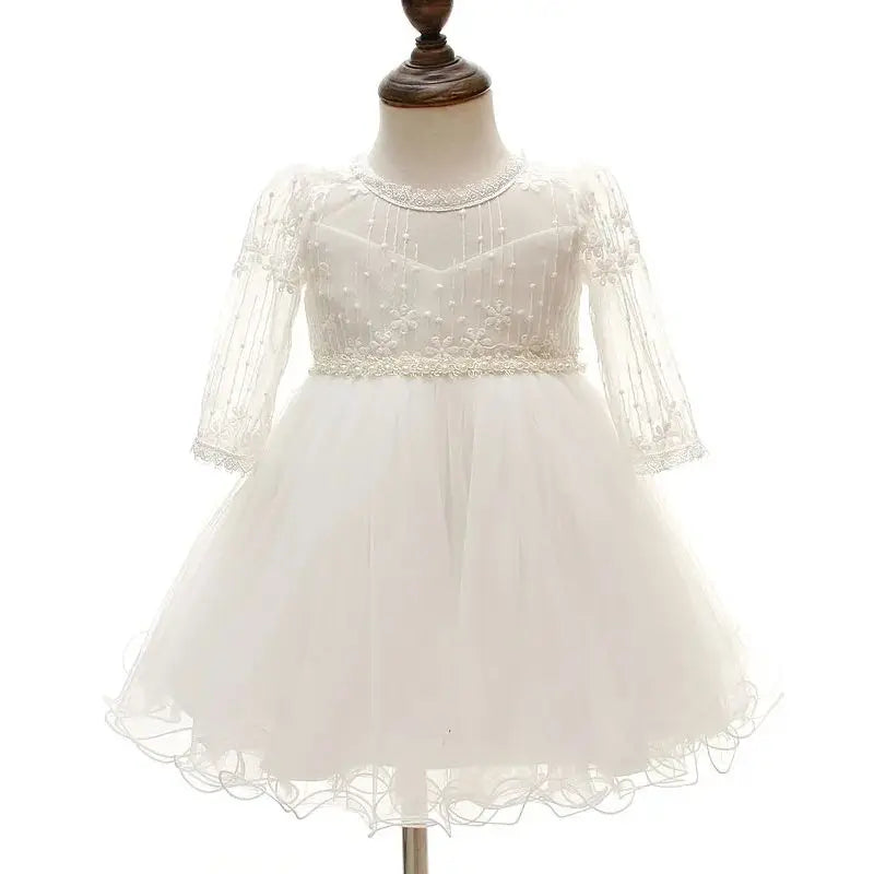 Baby Taufe Weißes Kleid Säuglingskleid Kleid Mädchen Party Geburtstag Hochzeit Prinzessin Kleid Für Kinder Erstkommunion Leistung 0-24M.