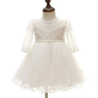 Baby Taufe Weißes Kleid Säuglingskleid Kleid Mädchen Party Geburtstag Hochzeit Prinzessin Kleid Für Kinder Erstkommunion Leistung 0-24M.
