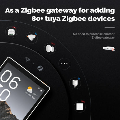 MOES Tuya Wifi Smart 5-Zoll-Touchscreen US Center Control Panel Sprachsteuerung Alexa und ZigBee Gateway Eingebaute Szenensteuerung.