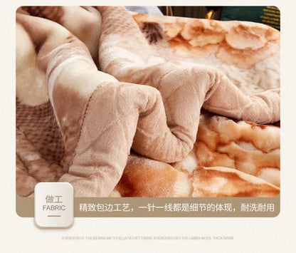 Double Layer Plush Blanket Winter Warm Comfortable Quilt Household Multiple Sizes Soft Comfortable Sheet 4 Season.