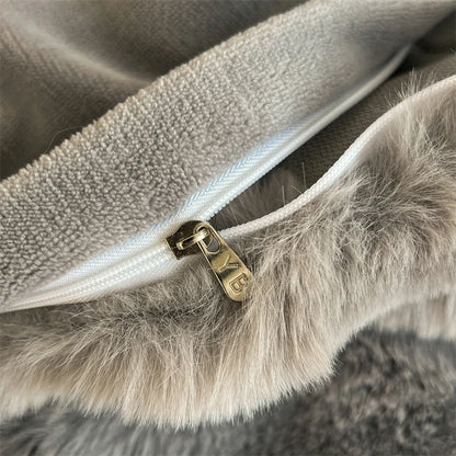 Luxury Faux Rabbit Fur Velvet Fleece Plush Soft Warm Bedding Set Super Comfortable Duvet Cover Set Blanket Bed Sheet Pillowcases