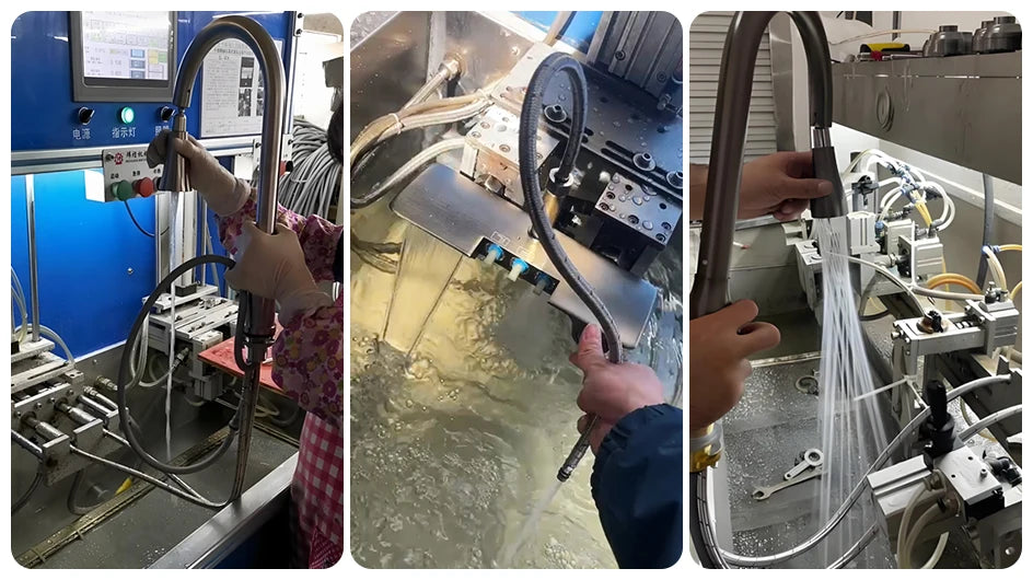 VGX Kitchen Faucet with Pull Down Sprayer Single Handle Mixer for Basin 360° Rotating Spring Style Taps Brass Chrome Gold Black