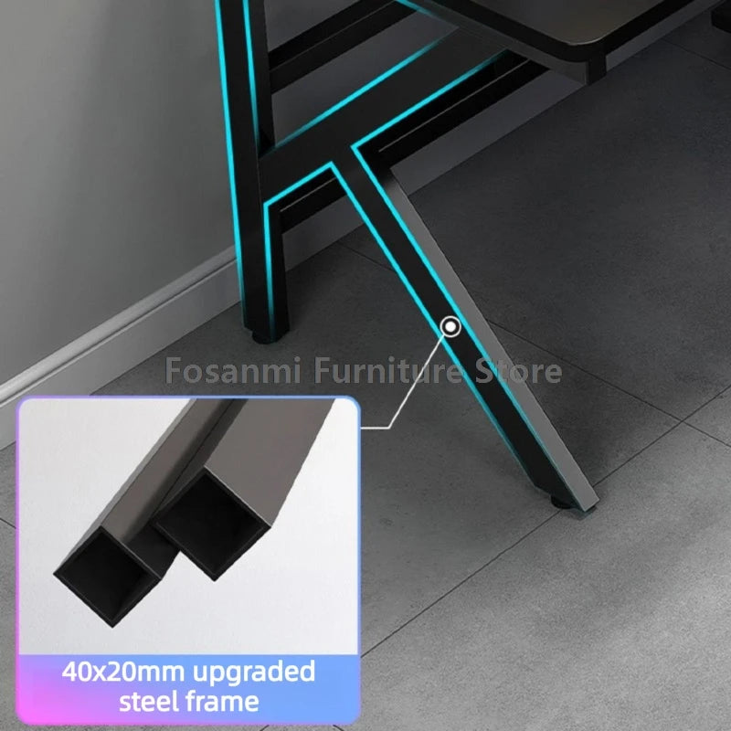 Großer 2-Personen-Gamer-PC-Schreibtisch mit K-förmigen Beinen, moderner Büro-Doppelcomputer-Schreibtische, geräumiger langer Gaming-Tisch für Zuhause und Arbeitszimmer für zwei Personen