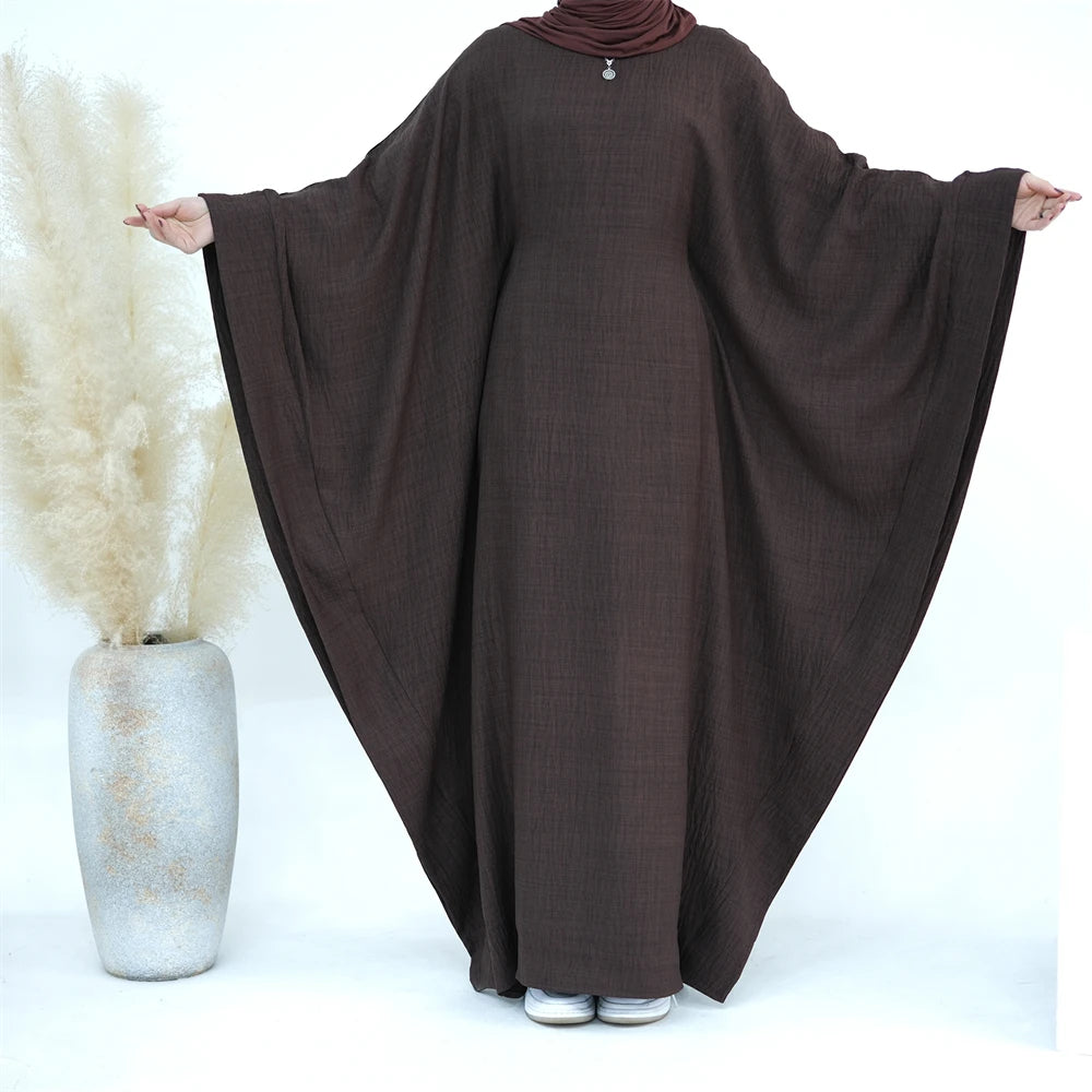Ramadan Eid Dubai Linen Khimar Abaya Damen Muslim Maxi Dress Kebaya Kaftan Abayas For Women Caftan Robe Femme Musulmane Vestidos.