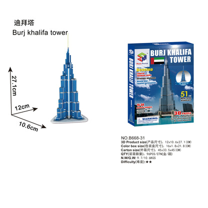 40 Style World Famous Architecture Building 3D Puzzle Model Construction 3D Jigsaw Puzzle Toys For Kids Christmas Gift