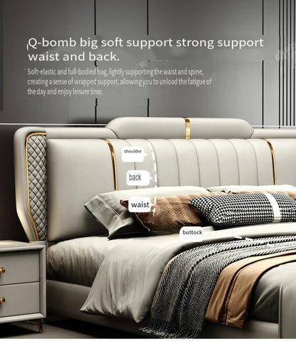 Doppel Full Size Bett rahmen Whitr großes modernes Design Kopfteil Bett Königin Schlafzimmer Luxus Muebles Para Dormitorio nordischen Möbel