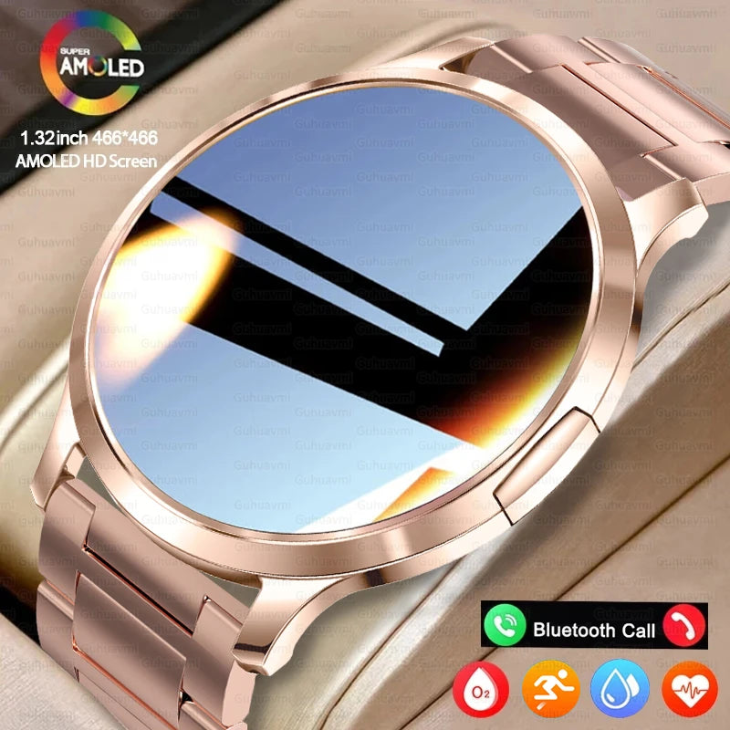 New Women Smart Watch 1.32"Ultra-thin AMOLED HD Screen Sport Fitness Bracelet Custom Watch Face Bluetooth Call Luxury Smartwatch.