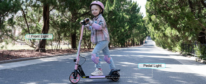 RCB R12 Electric Scooter for Kids Age 6-12, Colorful Lights, 6.5" Foldable E Scooter, LED Display, Lightweight Electric Scooter.