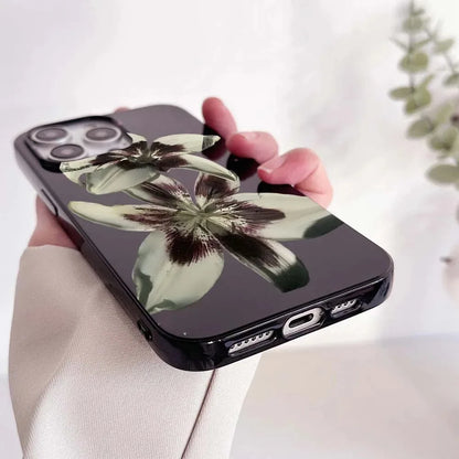 Lily Orchid Flower Print Soft Phone Case For iPhone 16 15 14 13 12 11 Pro Max XS XR X 7 8 Plus SE 2020 2022 Shockproof Cover.