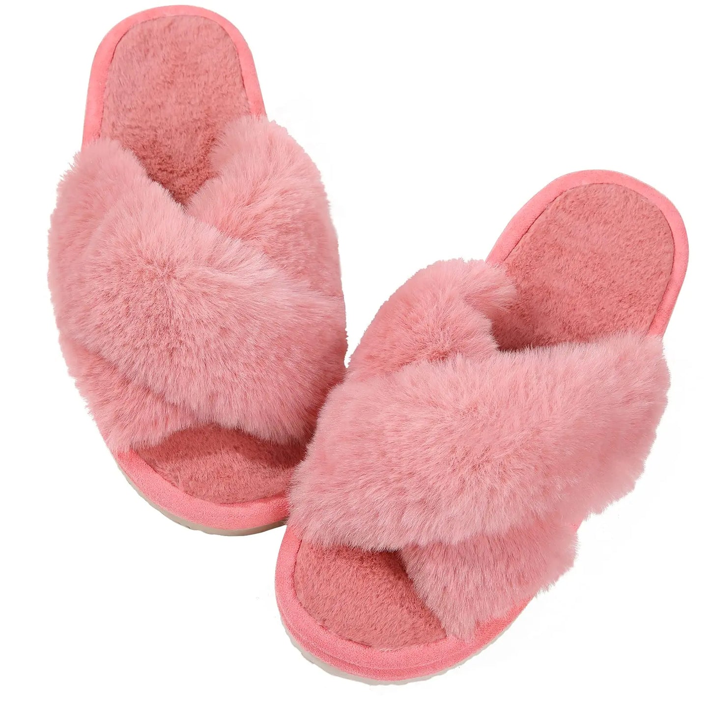 Litfun Fashion Fur Slippers For Women Winter Soft Bottom Cozy Fur Flip Flops Female Indoor Home Fluffy Short Plush Fuzzy Slides