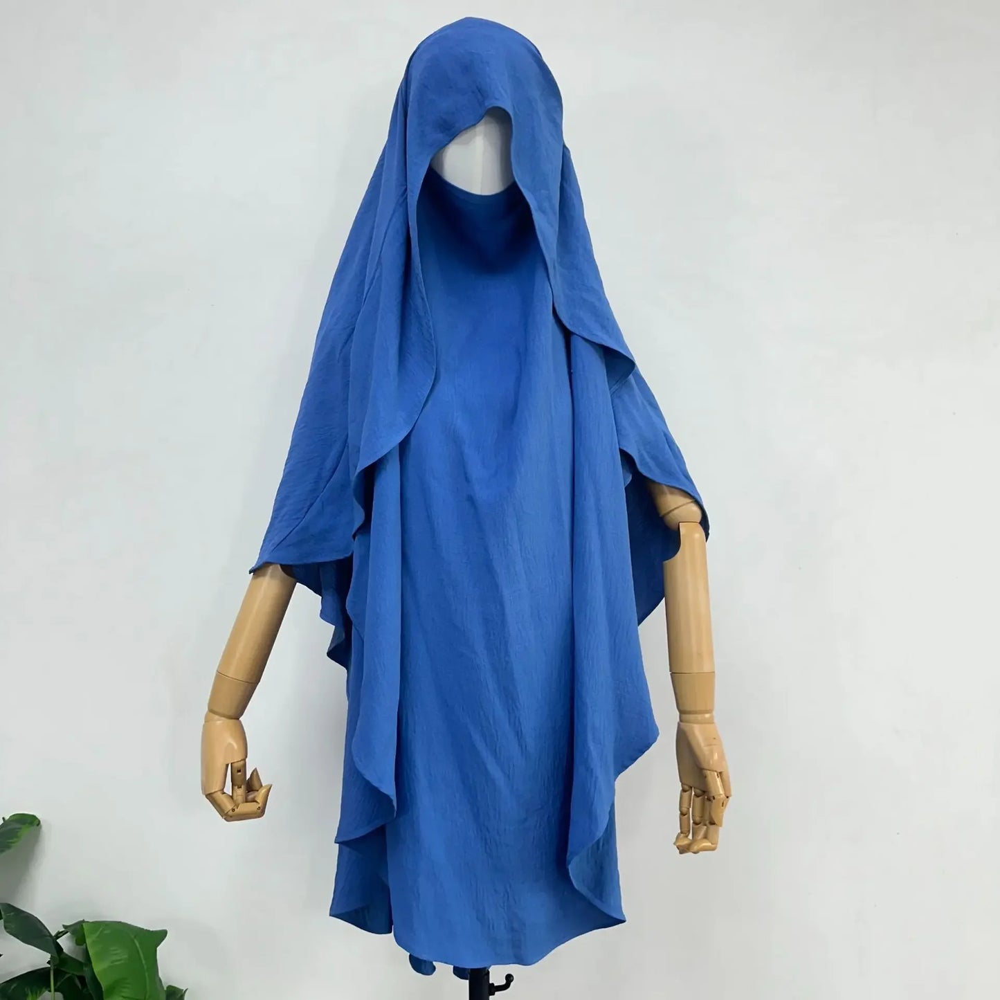 2025 Summer Muslim Women's Hijabs Traditional Soft Plain Scarf Khimar One Layer Stretch Soft Split Traditional Zip Chador.