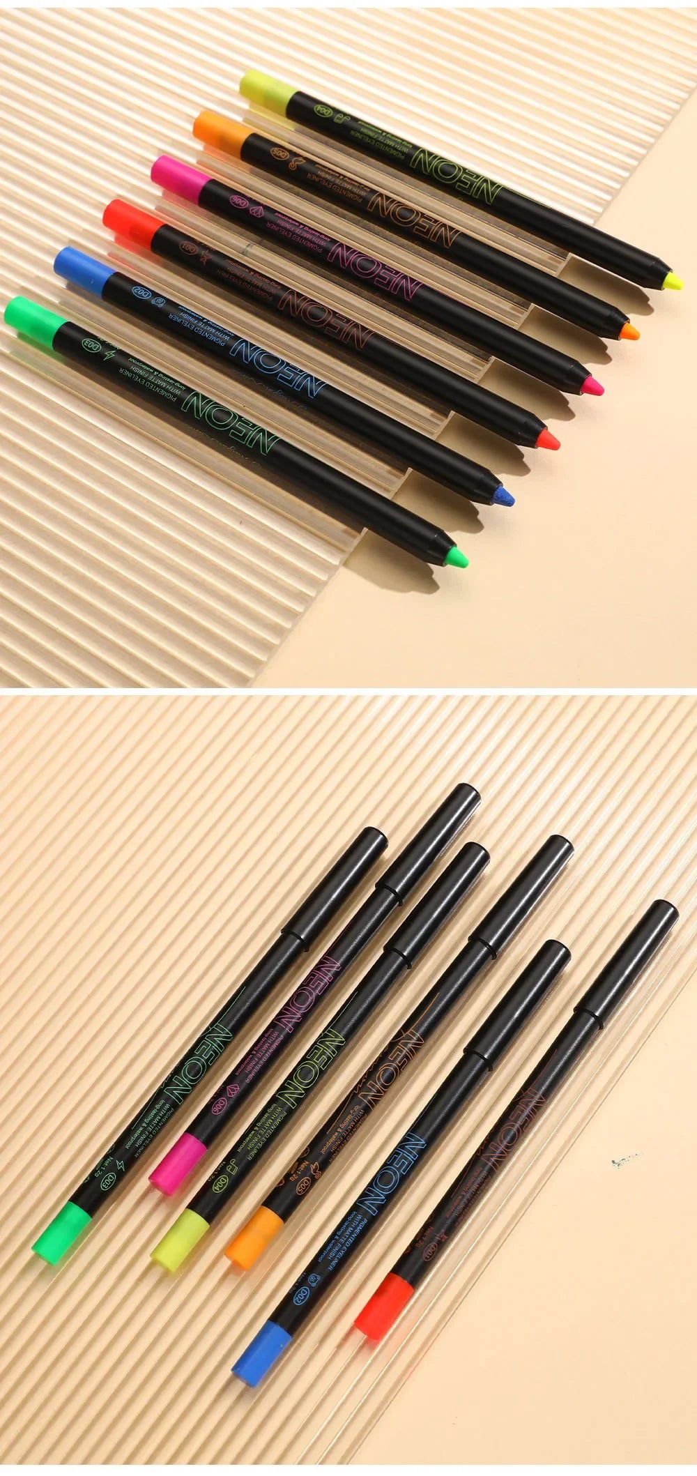 Fluorescence Blue Eyeliner Gel Waterproof Luminous UV Light Neon Eyeliner Pen Yellow Green Pink Color Eye Shadow Cream Make Up.