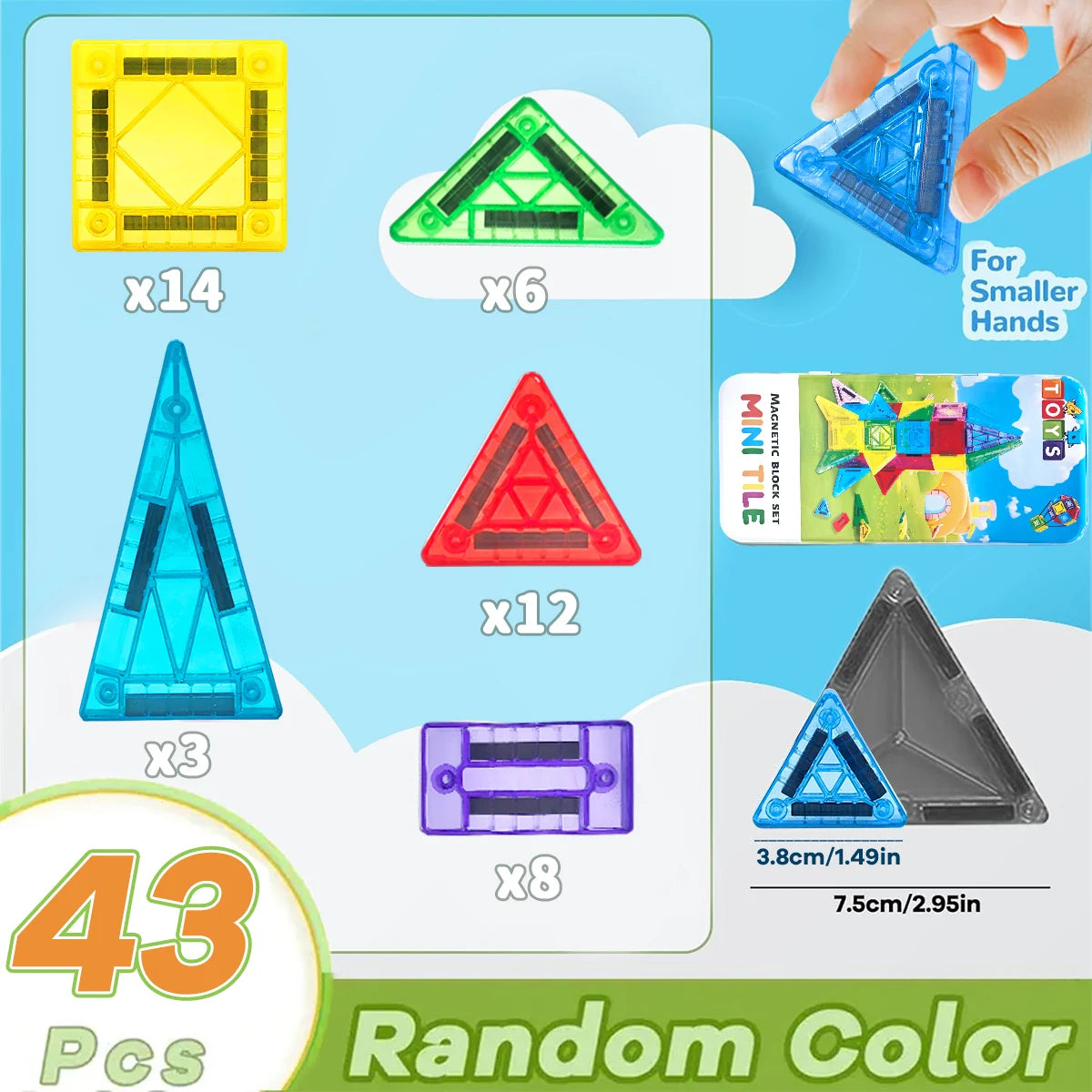 DIY Magnetic Blocks Construction Set Mini 3D Magnetic Blocks Montessori Educational Toys For Kids Gifts 28/36/43PCS.