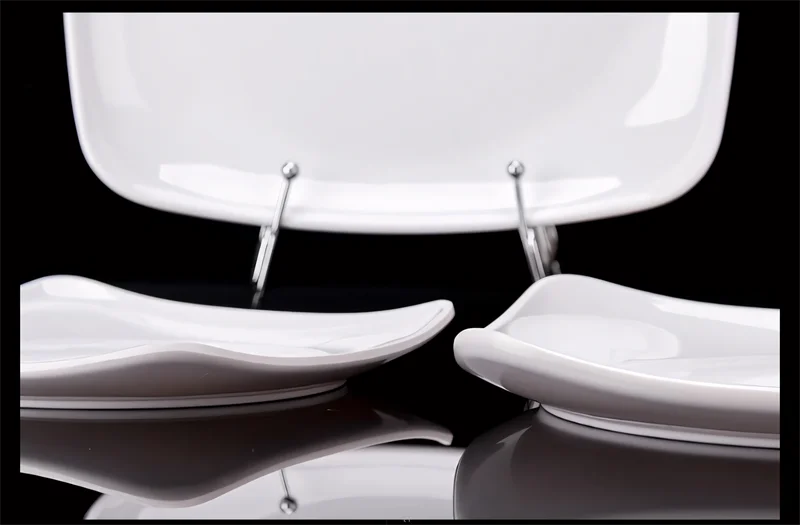 Melamine White Dinner Plate Fast Food Square Dishes School Rice Meal Serving Trays Cheap Hotel Table Decoration and Accessories.