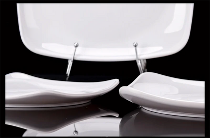 Melamine White Dinner Plate Fast Food Square Dishes School Rice Meal Serving Trays Cheap Hotel Table Decoration and Accessories.