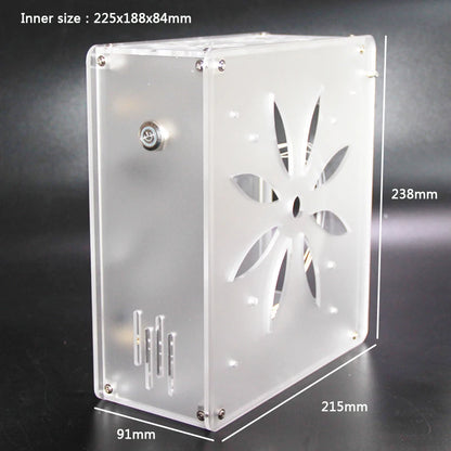 Mini itx computer case Acrylic frosted transparent chassis Personalized key cap switch design supports  Graphics network card.