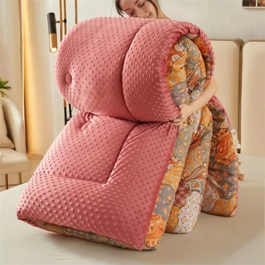 New A-class Retro Double Yarn Bean Velvet Winter Blanket Core, Fast Heating Warm Blanket, Four Seasons Spring and Autumn Quilt.