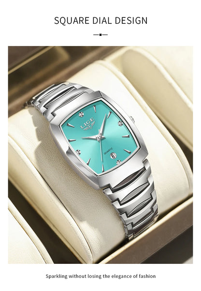 LIGE New Ladies Waterproof Watch Luxury Stainless Steel Women Watches Creative Fashion Original Elegant Quartz Wristwatch Gift.