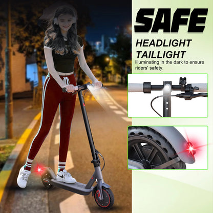 LP80 350W Electric Scooter with Dual Brake 8.5" Anti-skip Tire 25KM Max Range Smart App Electric Scooter 31KM/H 36V10.5A Battery.