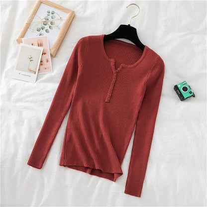 2025 frauen Solide Strick Pullover Herbst Winter Pullover V-ausschnitt Taste Langarm Schlank Pullover Koreanische Casual Basis Schicht Y2k