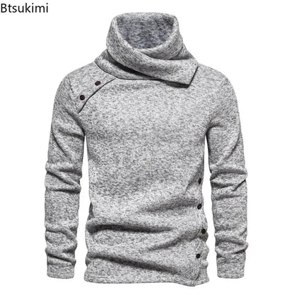 New 2025 Men's Thick Warm Sweaters Vintage Trend Knit Pullovers Man Turtleneck Sweater Soft Casual Knitwear Sweater for Men Tops.