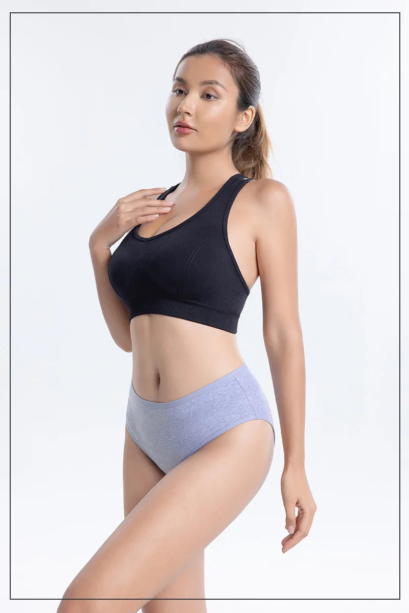 3PCS/Set Women Sexy Seamless Cotton Panties Big Size Underwear Female Underpants Girls 6 Solid Color Soft Briefs Lingerie 8815.