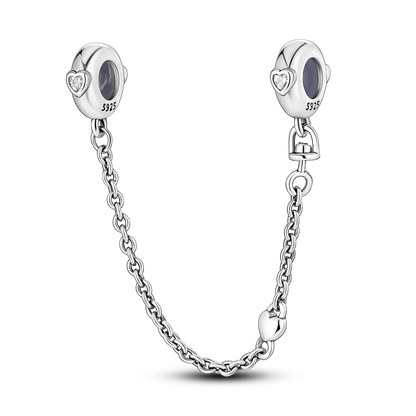 Silver Clasp 925 Sterling Silver CZ pave Clip Charms Daisy Beads Stopper Safety Chain fit Original Bangle Bracelet Jewelry Clip