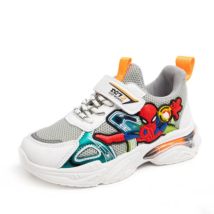 Disney Children's Casual Shoes Sneakers Boys' Cartoon Children's Mesh Breathable Sport Running Gray Black Shoes Size 21-38.