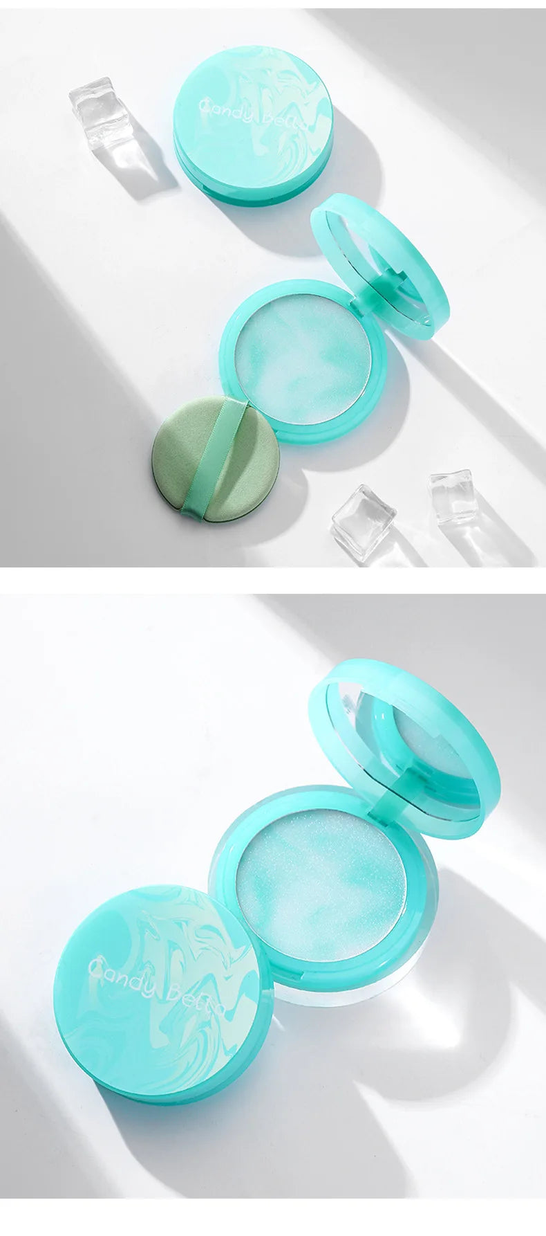 CandyBella Emerald Green Pressed Powder - Oil Control Finisher & Bronzer, Lightweight Invisible, Buildable Natural Contour, New!.