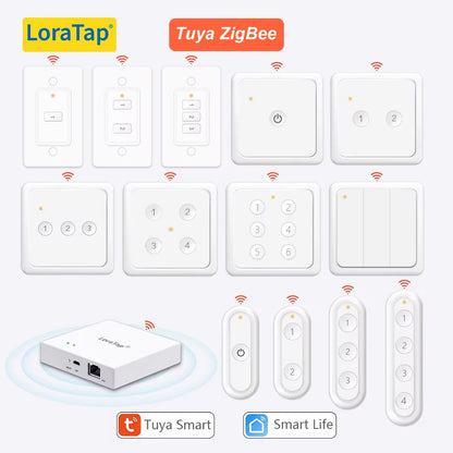 LoraTap ZigBee 3.0 Wireless 14 EU US Push Button Remote Tuya Scene Automation Control Switch Smart Life App Hub Need.