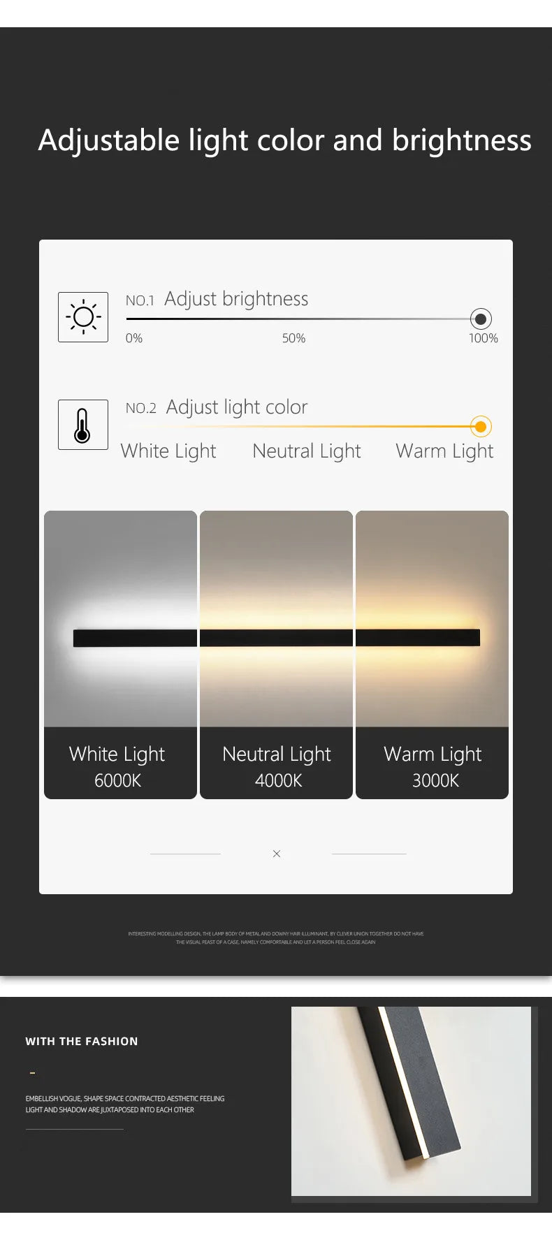 Wasserdichte Außenwandleuchte LED-Streifen Hintergrund Wandleuchte Treppe Gartenlampe Wohnzimmer Schlafzimmer Nachttisch IP65 Wandleuchten.