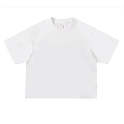 Basic Oversized Boxy Crew Neck T-shirt Mens Heavyweight 240GSM 100% Cotton Half Sleeve T-Shirts Summer Loose Sports Clothing.