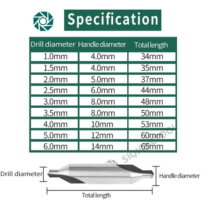Hss Mittel bohrer für Metall 6 stücke Mittel bohrer Set Bohrloch zentrieren Bohrer Fräser Bohrer Set m35 Cen terin for bohren