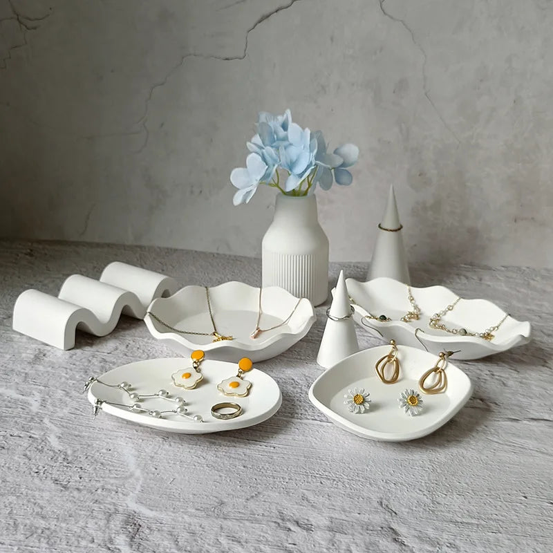 Storage Tray Clay Silicone Molds DIY Jewelry Display Holder Epoxy Resin Molds Oval Candle Cup Coaster Gypsum Plsater Mould.