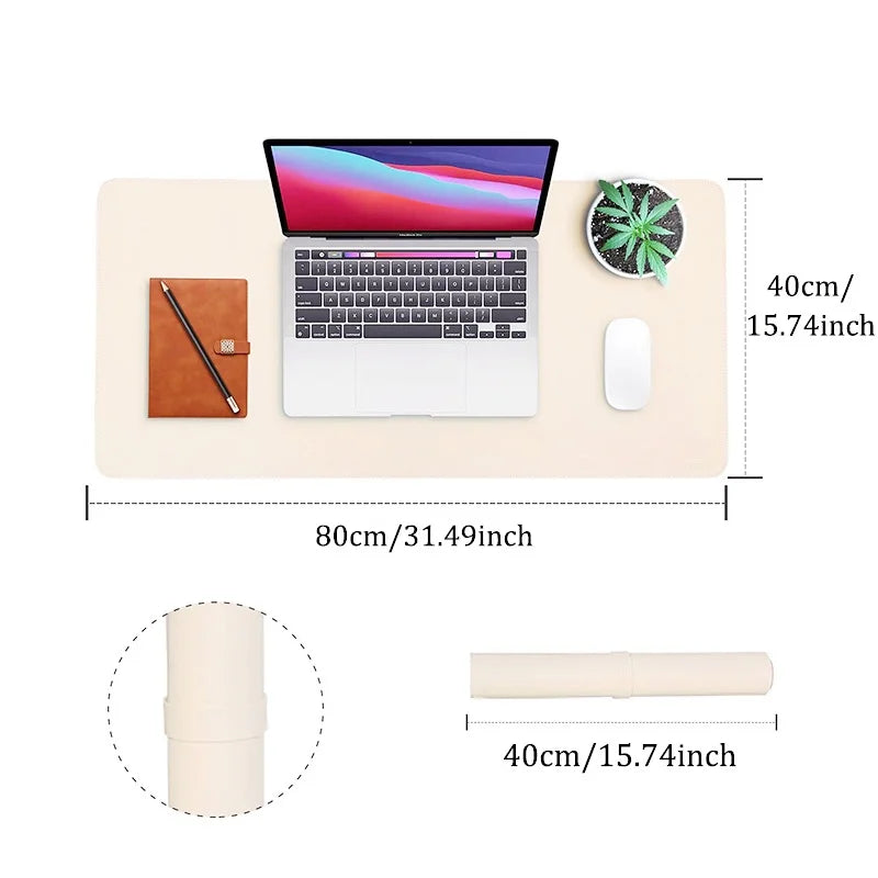 Portable Mouse pad large Gaming Waterproof Non-slip PU Leather Suede Desk Mat Computer Keyboard desk pad Mats white mousepad.