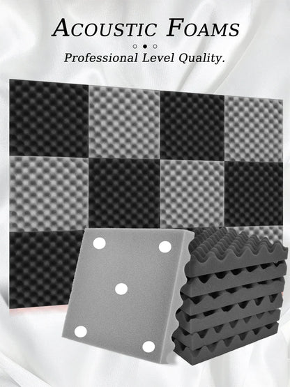 TOUO 6-48 Pack Acoustic Panels Sound Proof Foam Panels Wall Soundproofing Acoustic Foam Panels  Flame Retardant