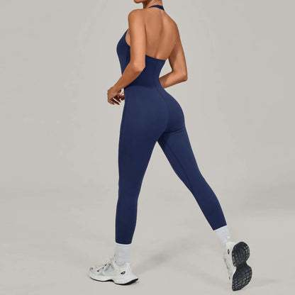 Yoga Jumpsuit Sports Fitness Peach Hip Halter Neck Backless Pants Bodysuit Outdoor Dance Jumpsuit Tight Yoga Wear for Women