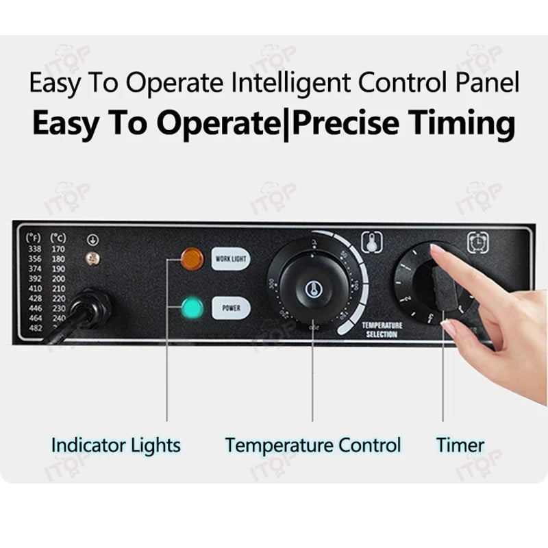 ITOP WG-1 Commerical Coin Waffle Maker Non Stick Pan Waffle Maker Snack Maker Bread Machine Round Waffle Maker Timer 110V 220V.