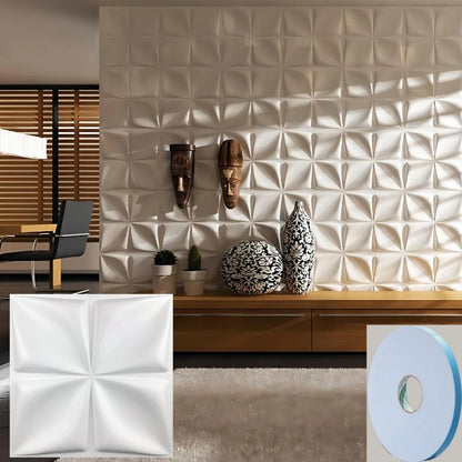 12/20/30pcs 3D pvc wall panels for indoor wall decoration, for living room hall bedroom hotel office,including tape