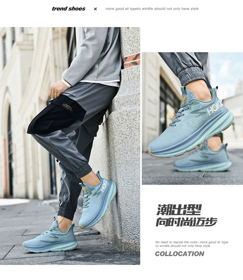 Men's Running Shoes Cushioning Outdoor Non-Slip Jogging Breathable Trainer Race Sneakers Luxury shoes Mesh Couple Off-road Shoes.