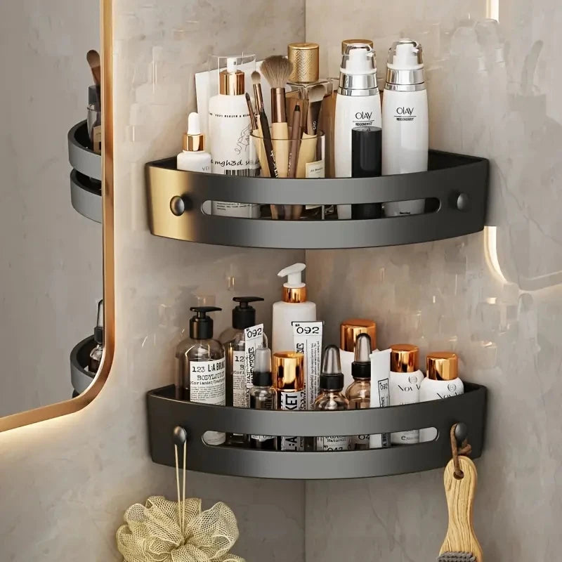 2PCS Badezimmer Regale Küche Lagerung Organizer Kunststoff Shampoo Rack Dusche Regal Bad Zubehör Kein Bohrer Regal